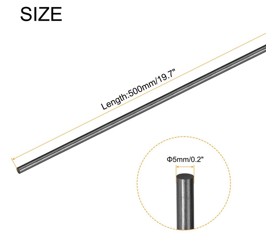 10 Stš¹ck Kohlefaserstab, 5mm x 500mm fš¹r RC Flugzeug DIY Werkzeug Flš¹gelrohr Quadcopter Arm