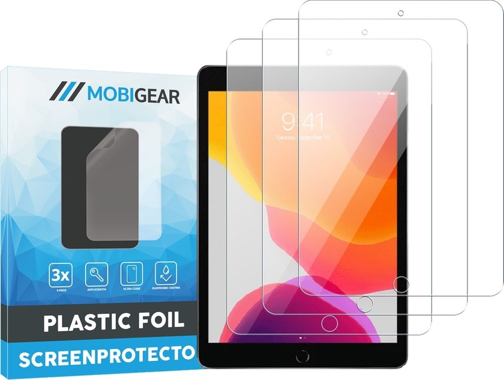 Mobigear iPad 7 (2019) Displayschutz Schutzfolie - Hüllenfreundlich (3er Pack)