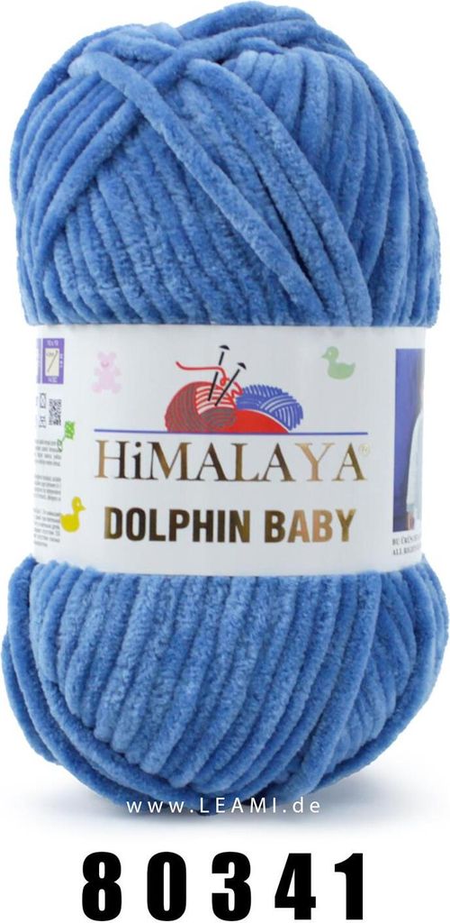 A ball of blue yarn with a label.