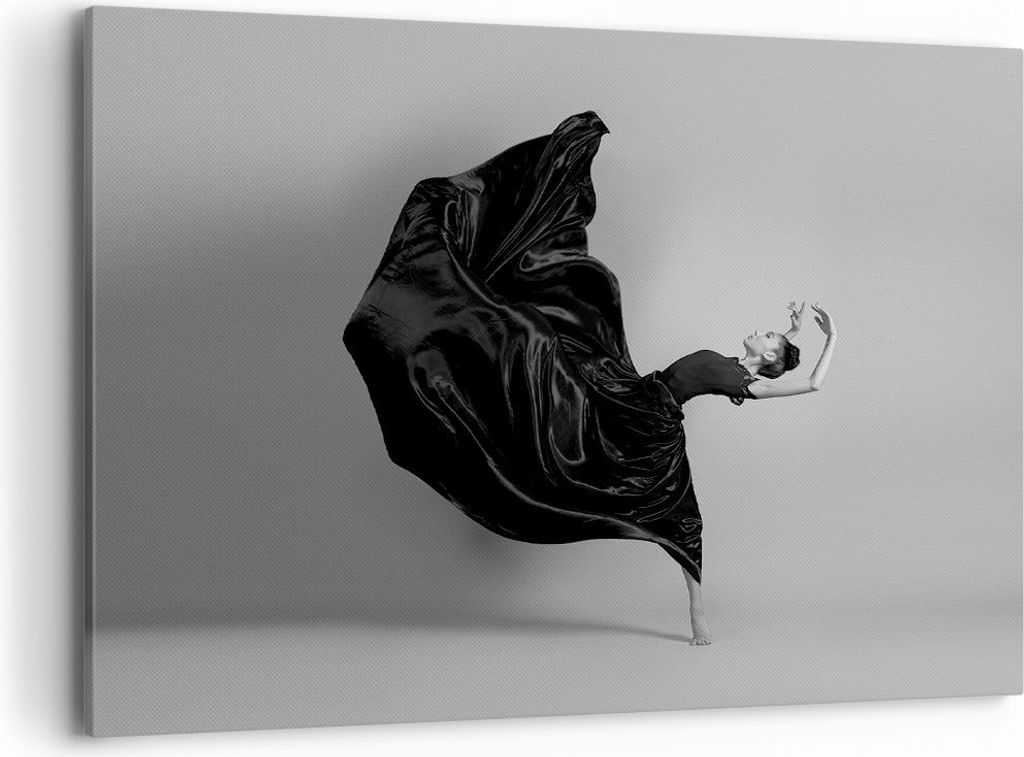 Bild auf Leinwand - Leinwandbild - Einteilig - Tanz Schwarz Kleid - 100x70cm - Wand Bild - Wanddeko - Wandbilder - Leinwanddruck - Bilder - Wanddek...