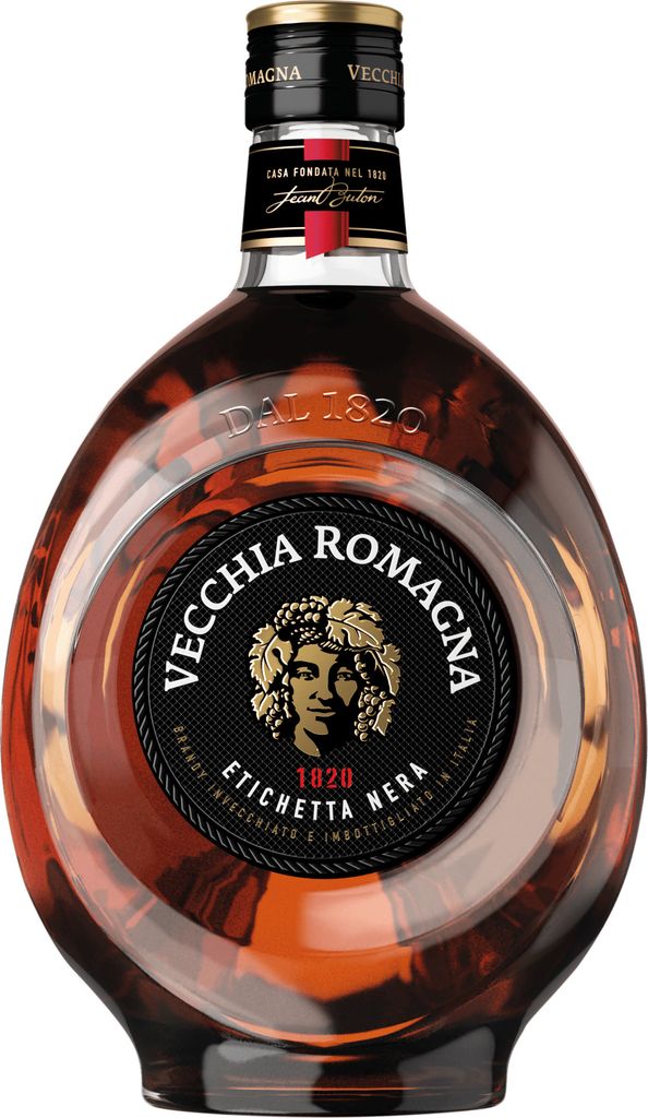 A bottle of Vecchia Romagna brandy.