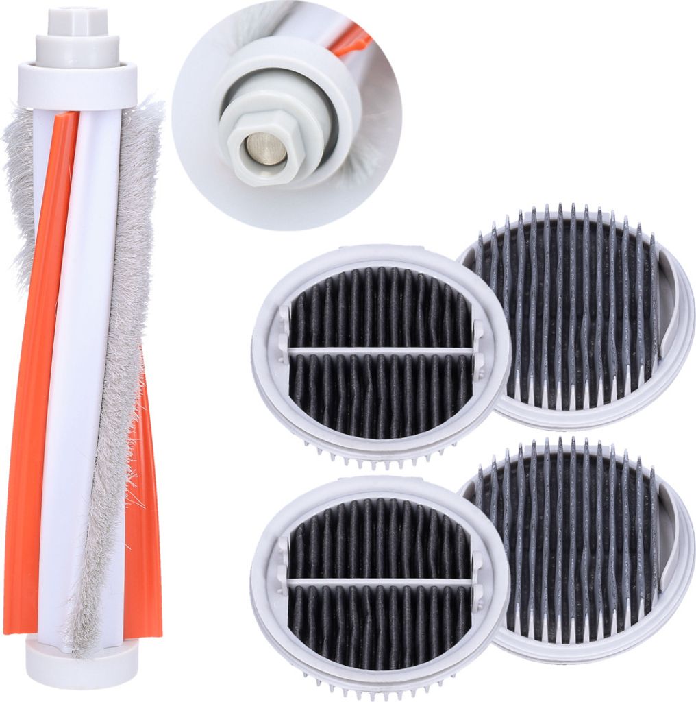 Zubehör Handstaubsauger Satz Zu Xiaomi Roidmi F8 | 2x Hepa Filter & Staubsauger-rollbürste - Mini-turbobürste | Ersatz Für Staubsauger Kabellos...