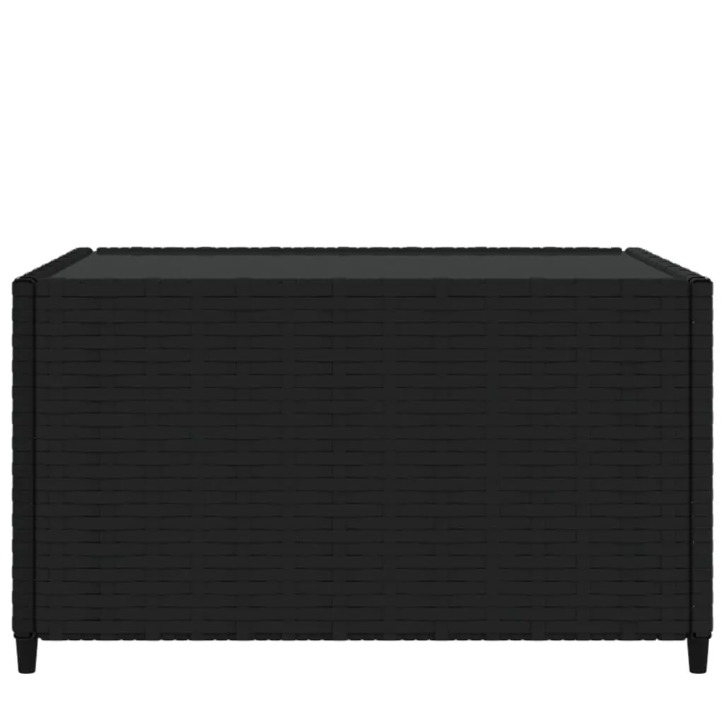 Table basse de jardin compacte et sans entretien en polyrotin noir