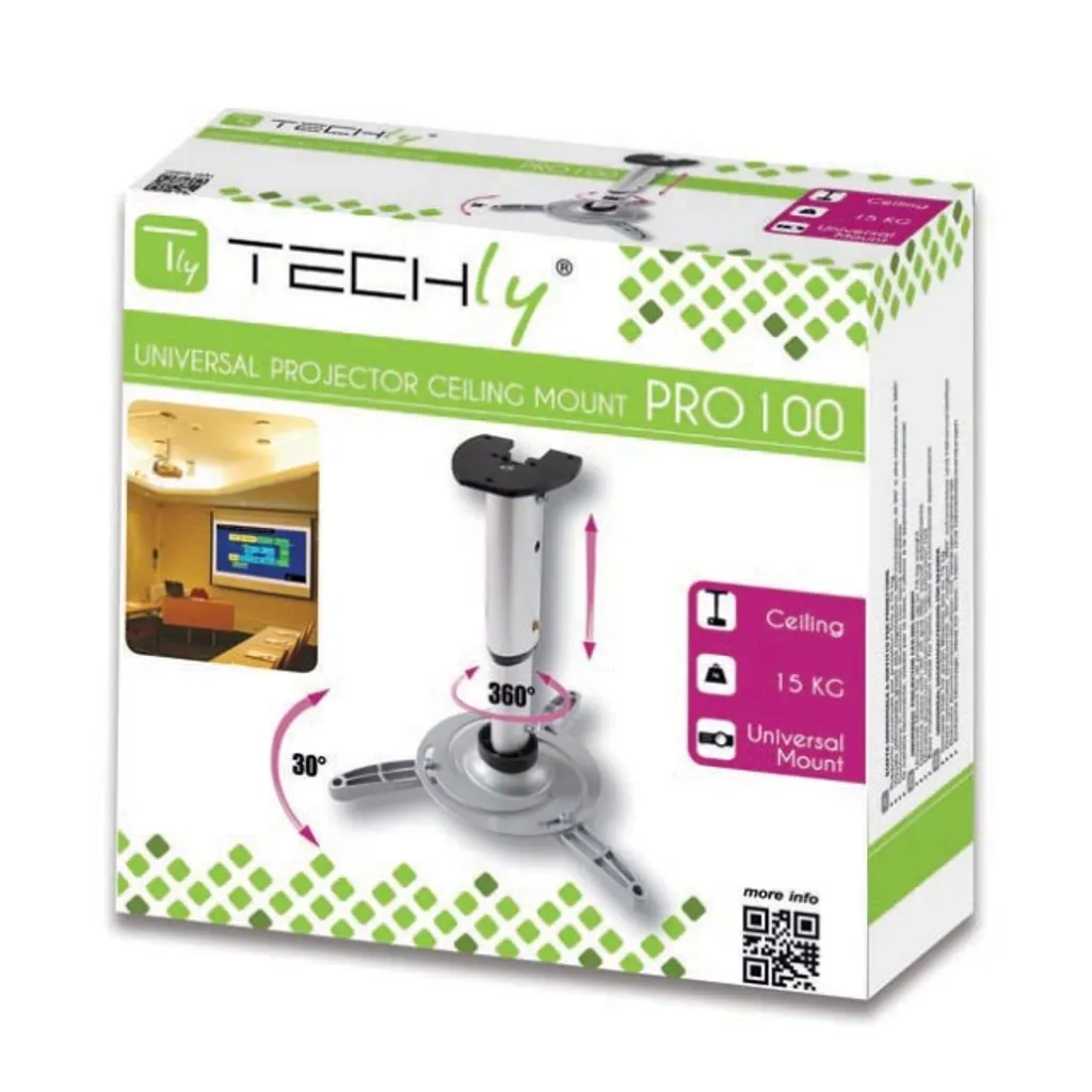 Techly Support Plafond Universel Vidéoprojecteur Extensible 30-37cm - 4