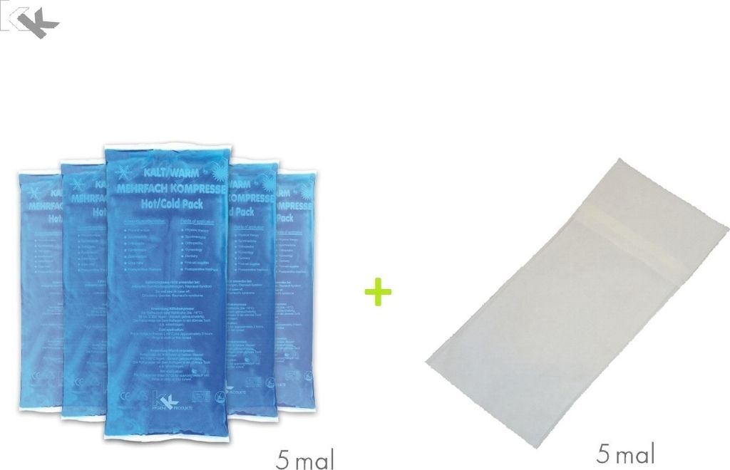 KK Kompressen Set | 5 Kalt-Warm Kompressen 12 x 29 cm + 5 Produktbild 