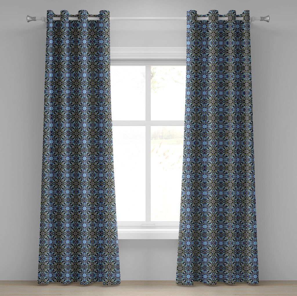 ABAKUHAUS marokkanisch Ösenvorhang, Böhmisches ostarabisches Muster mit ineinander greifenden Linien historischer römischer Einflüsse, Dekorati...