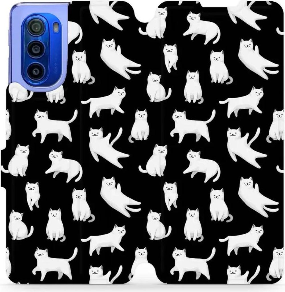 Handyhülle mit klappe für Motorola Moto G51 5G, Mobiwear Book, Luna-Kätzchen