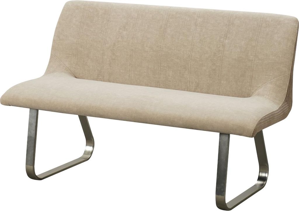 Emrys 3-Sitzer Bank Taupe Cordbezug Modern Retro Kufengestell 140x80x61 cm
