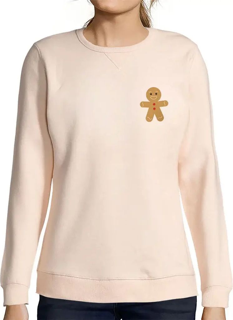 Damen Grafik Sweatshirt mit Aufdruck Kleiner Keks Weihnachten xmas – Little Biscuit Christmas Xmas – Öko-Verantwortlich Vintage Jahrgang Langa...