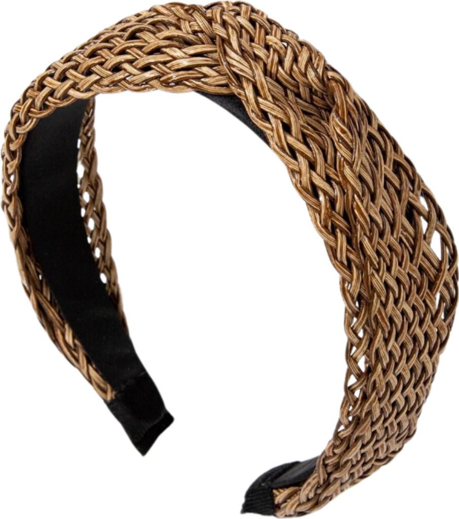 Breites Rattan Stirnband Natur Flechtmuster Ajour Twist Haarband Damen
