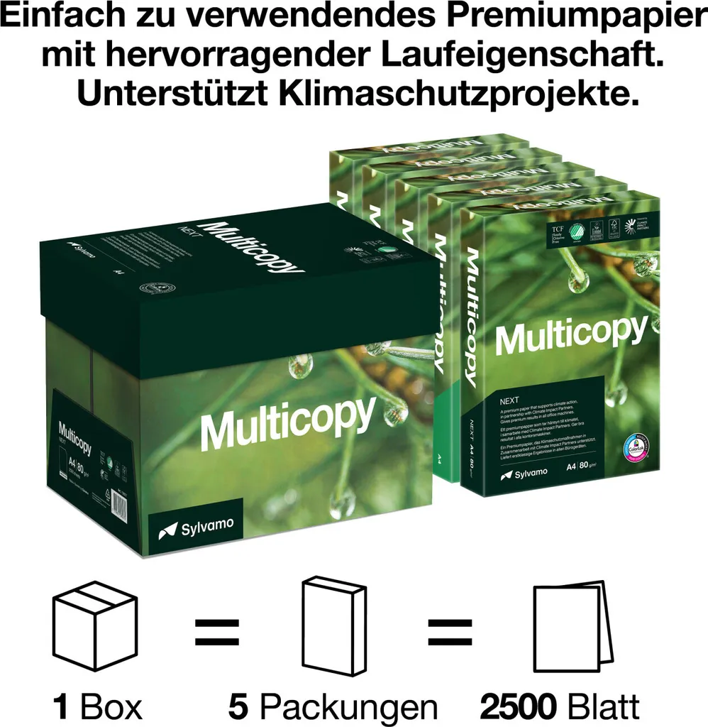 Papier Imprimante A4 80g Multicopy Zero - Idéal pour Bureau et Maison - 10