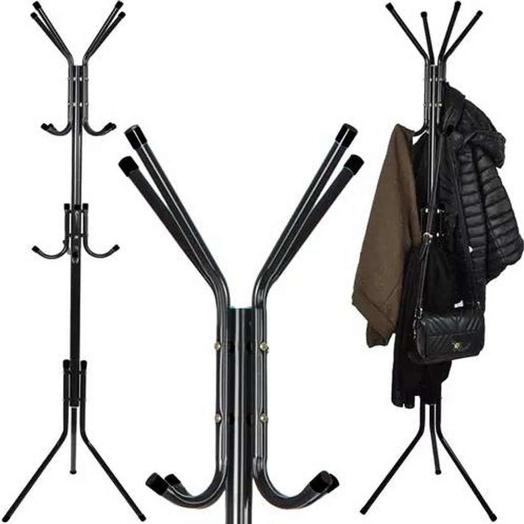 Appendiabiti Ad Albero Con Base Marmo - 4 Livelli, 16 Ganci, Nero, 170 Cm - Foto 5