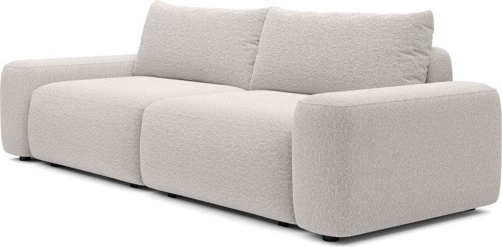 FURNLUX Sofa Loop Weiss Und Schwarz 257cm / Hauptfarbe: Weiß / Abmessungen: 257 x 87 x 105 cm