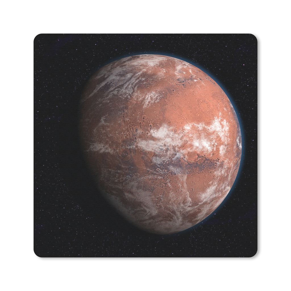 MuchoWow Mauspad Mousepad Zukunftsprojektion des Mars mit Atmosphäre und Eis. 20x20 cm - Mousepads - Maus Mat - Pad - Mausunterlage - Desk Mat -...