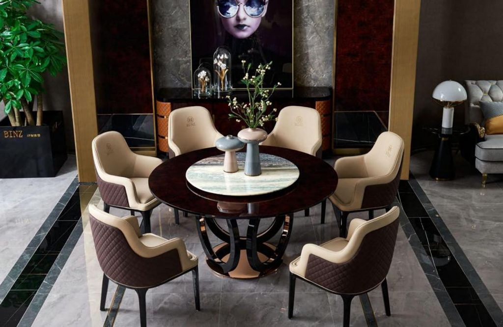 Design Holz Tisch Runder Esstisch Rund Ess Tische 150cm Luxus Klasse Wohnzimmer