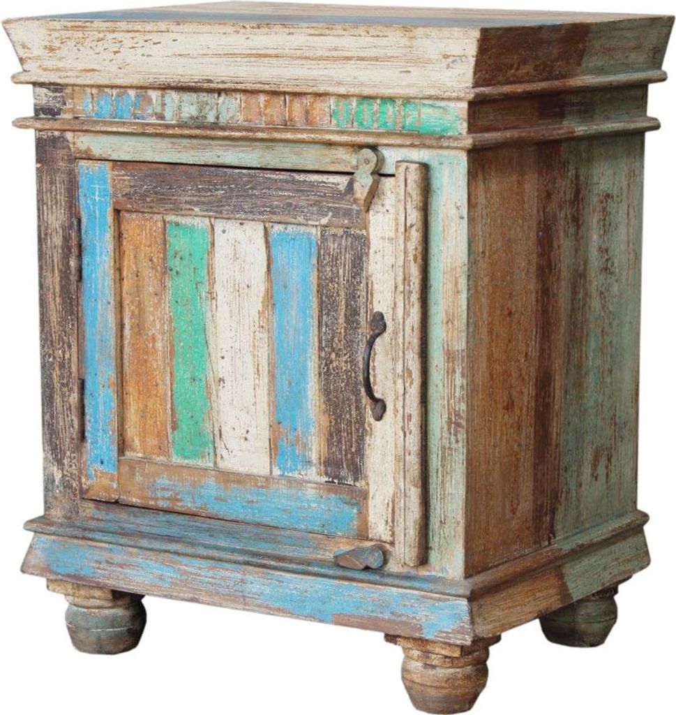 Vintage Beistellschrank, Kommode, Nachttischschrank, Flurschrank - Modell 90, Mehrfarbig, Holz, 66*56*38 cm, Kleine Schränke