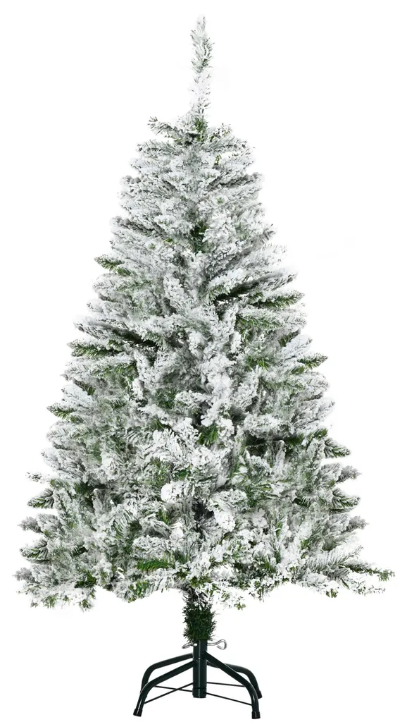 Sapin de Noël 120 cm Enneigé 200 Branches Imitation Nordmann de Luxe
