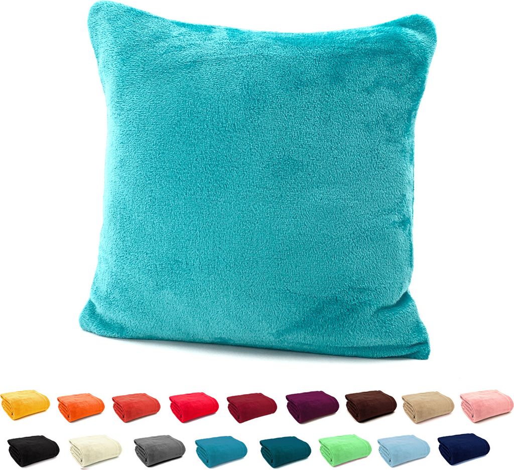 heimtexland ® Flanell Kuschel Kissen Super Soft Plüsch Deko Produktbild