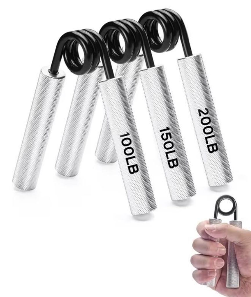 Metallischer Handtrainer 100lb/150lb/200lb – Rutschfester Grifftrainer zur Stärkung der Handmuskulatur und für Rehabilitationsübungen