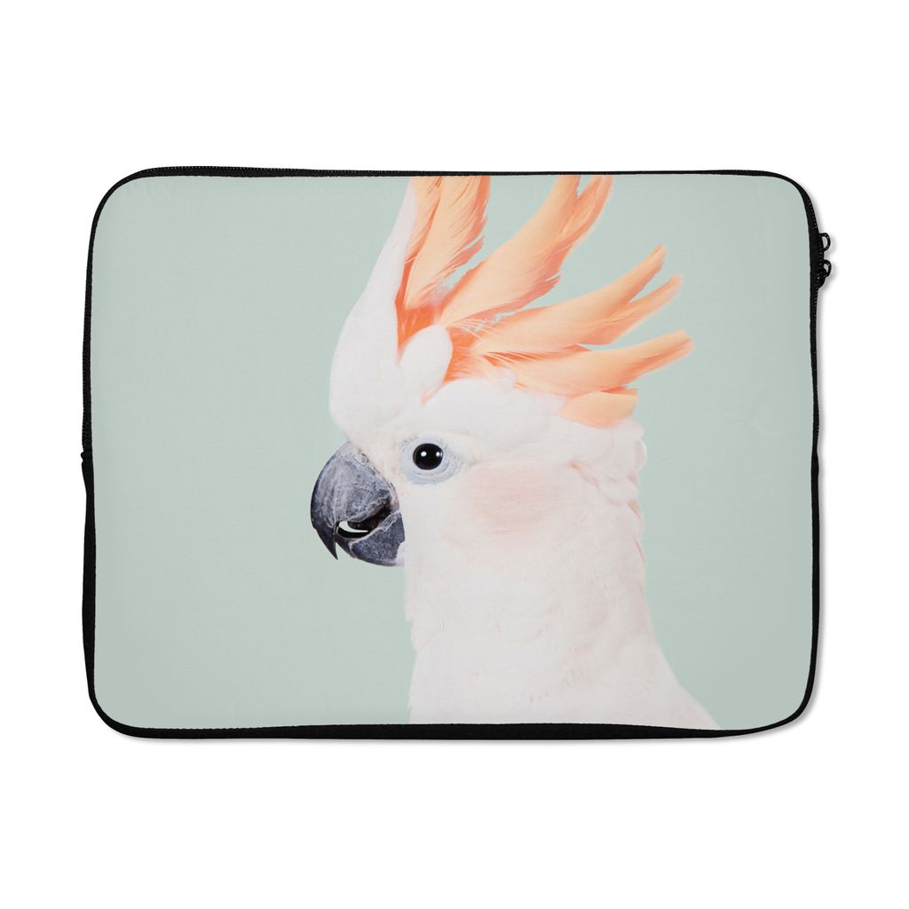 MuchoWow Laptop Hülle 17 Zoll Laptoptasche Kakadu - Tiere - Natur - Weiß - Zipper - Schutzabdeckung