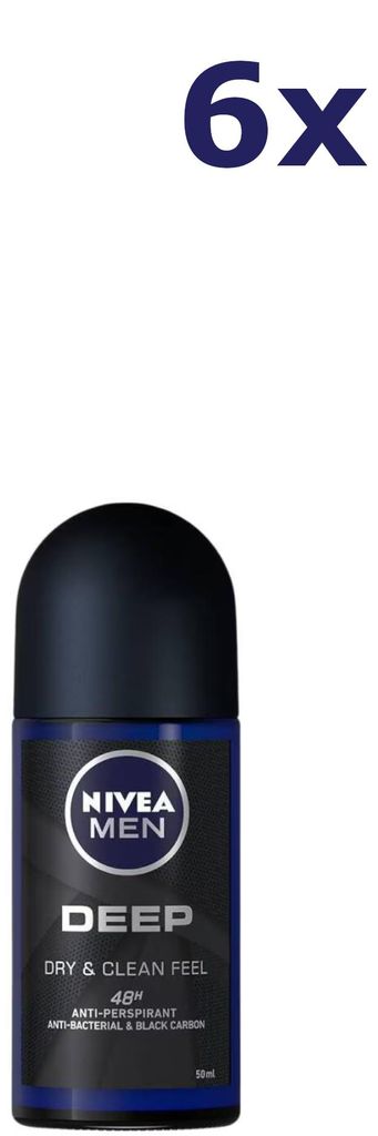6x Nivea Deo Roll-on Men - Deep 50 ml