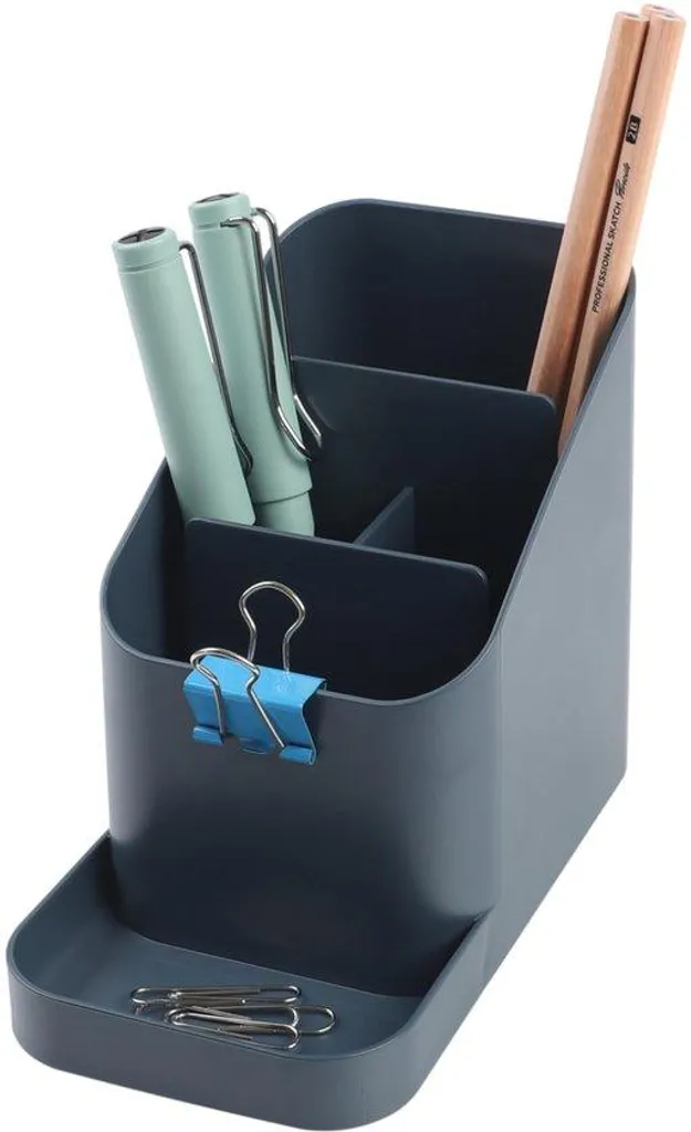 Organiseur de bureau coréen bleu de Prusse pour fournitures scolaires