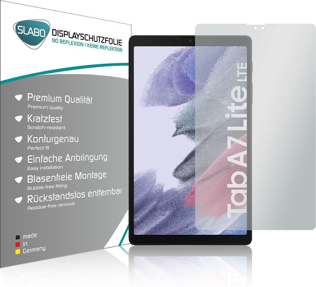 2x Slabo Displayschutzfolie für Samsung Galaxy Tab A7 Lite 8,7" 2021 (LTE) MATT "No Reflexion" Displayfolie Schutzfolie Folie