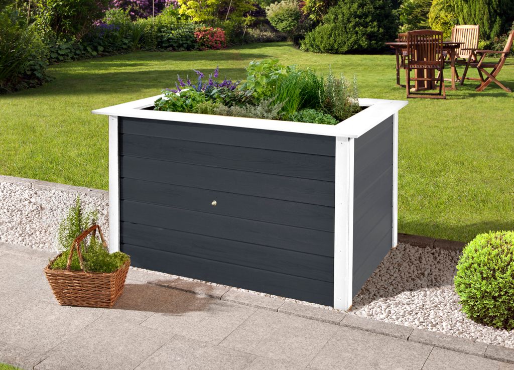 WEKA Profi-Hochbeet 669 B, Farbe: anthrazit, Länge: 133 cm, Breite: 70 cm, Höhe: 35 cm; 669.120.816.400