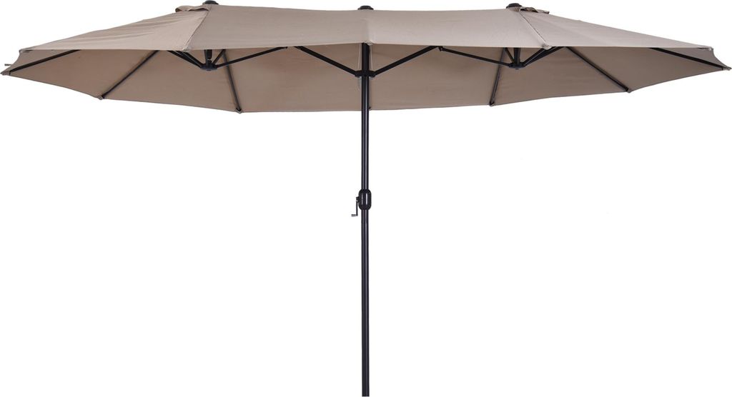 Doppelsonnenschirm 455 x 270 cm Gartenschirm mit Handkurbel oval stabil Metallstange Marktschirm Doppelsonnenschirm Terrassenschirm Sonnenschutz f...