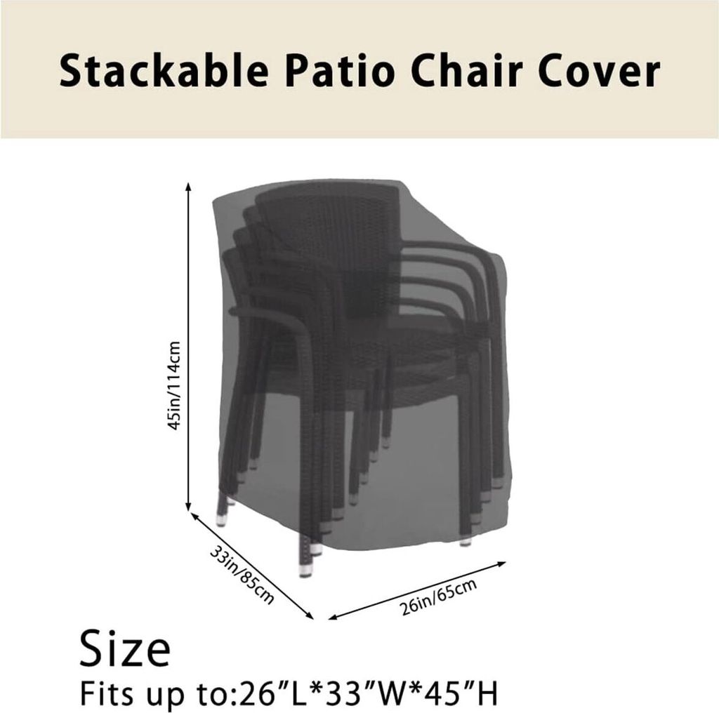 Gartenstuhl Abdeckung 65x65x120cm - 210D Oxford Stoff - Staubschutz Für Stapelstühle