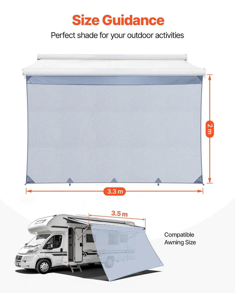 Protection solaire maille polyester double couture pour store 3,5 m - 3