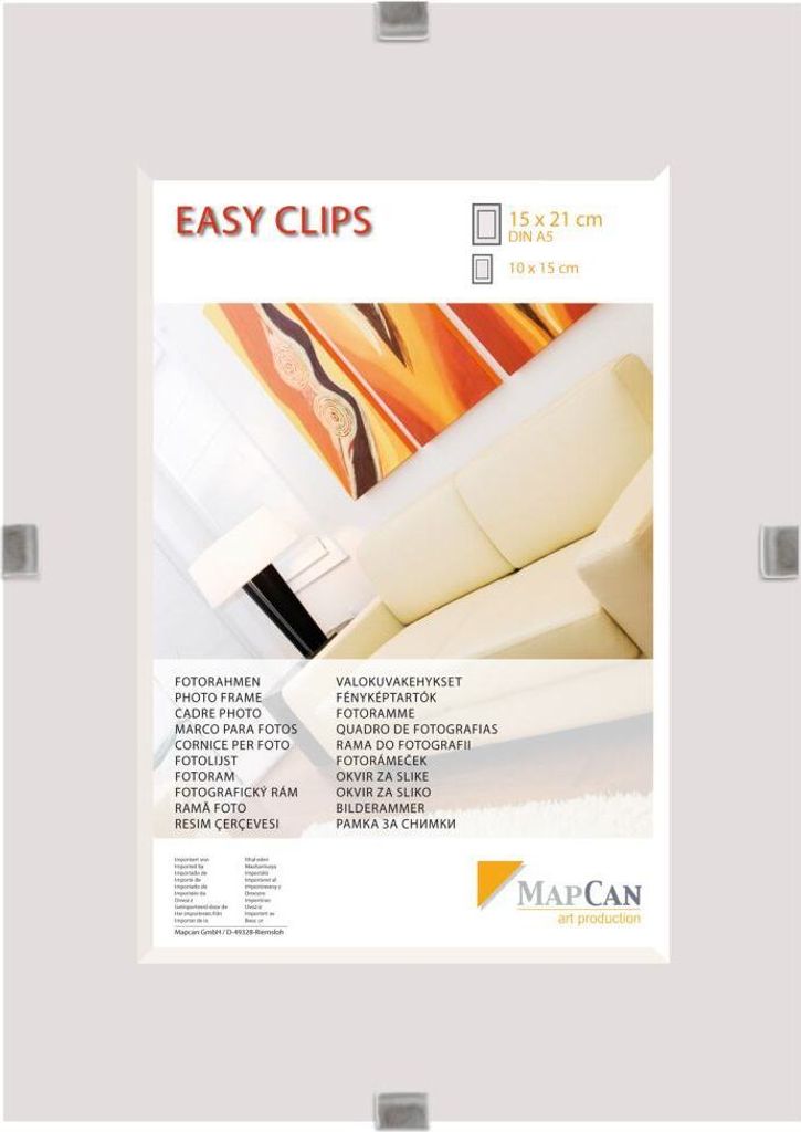 Cliprahmen Easyclips Normalglas 15 x 21 cm