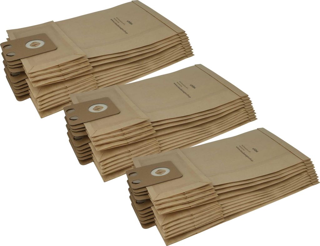 vhbw 30x Staubbeutel kompatibel mit Nilfisk-Alto Family, Deluxe Family, Business, Deluxe Business, CDB 3000 Staubsauger - 44,5cm x 22cm braun