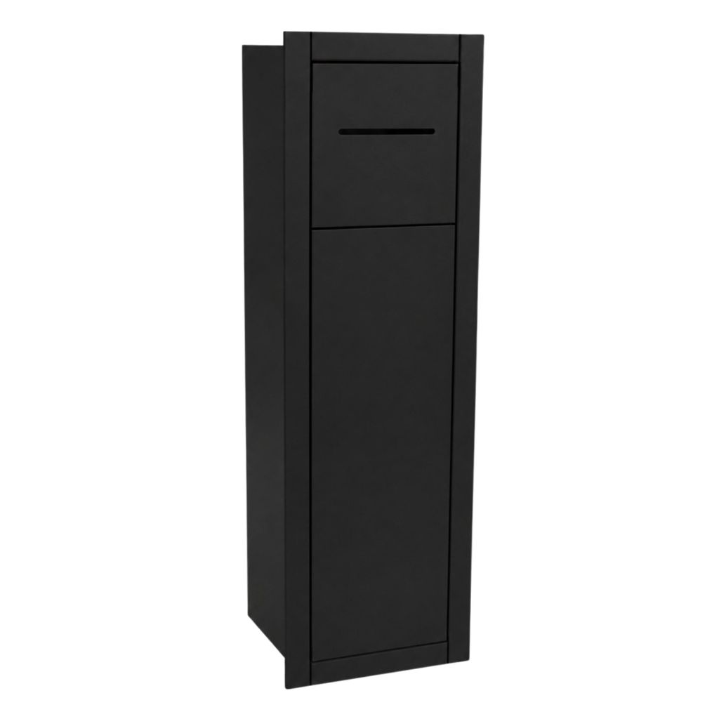 WC Unterputzschrank Schwarz Matt Push Open für Papier und Produktbild 