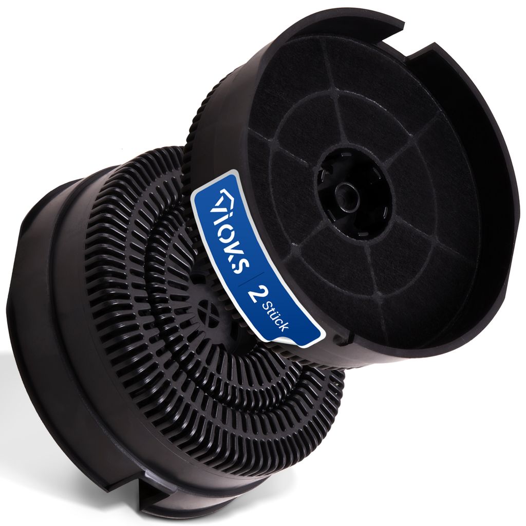 Aktivkohlefilter 2x passend wie Whirlpool 484000008782 Kohlefilter rund für Dunstabzugshaube