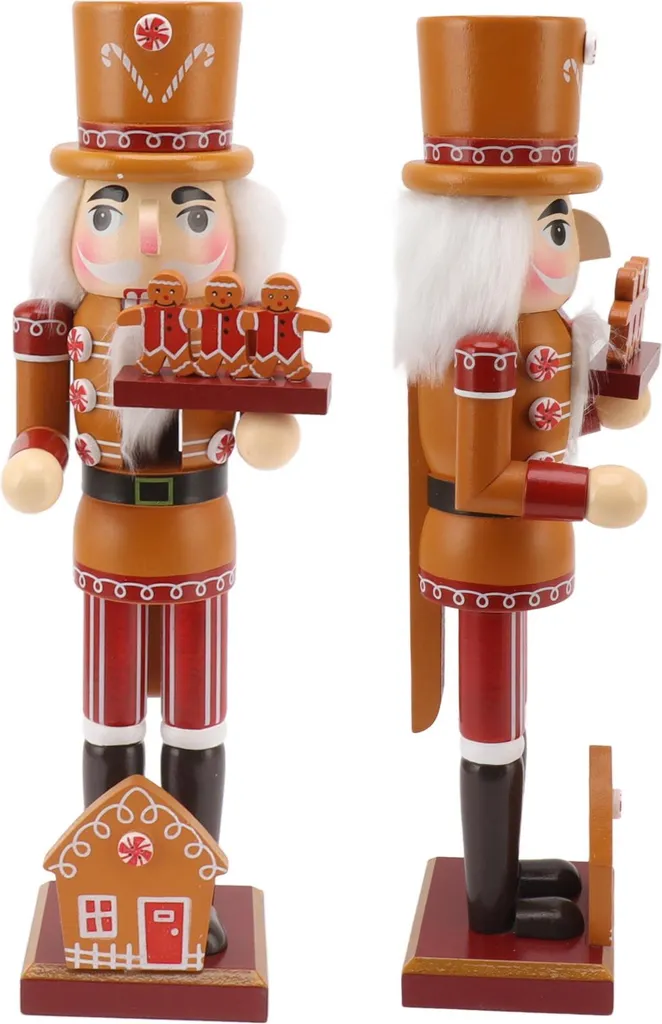Poupée Décorative en Bois 35cm Figurine de Collection Multicolore