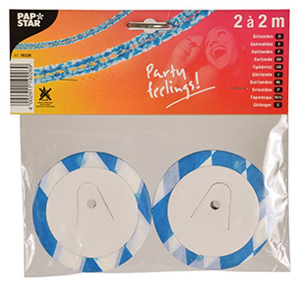 Papstar Girlande Raute Bayrisch Blau weiss aus Papier Länge Obrázek produktu 