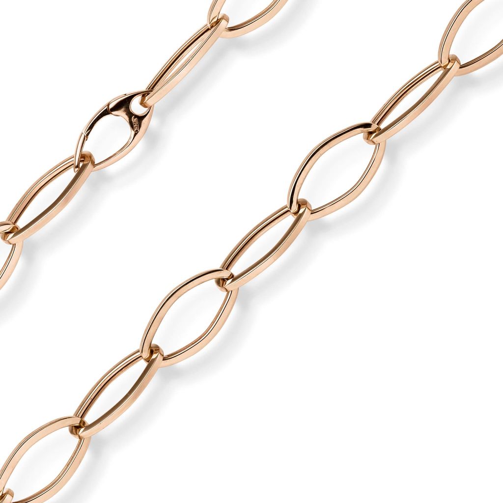 12mm Phantasie Armband Armkette aus 585 Gold Rotgold glänzend 20cm