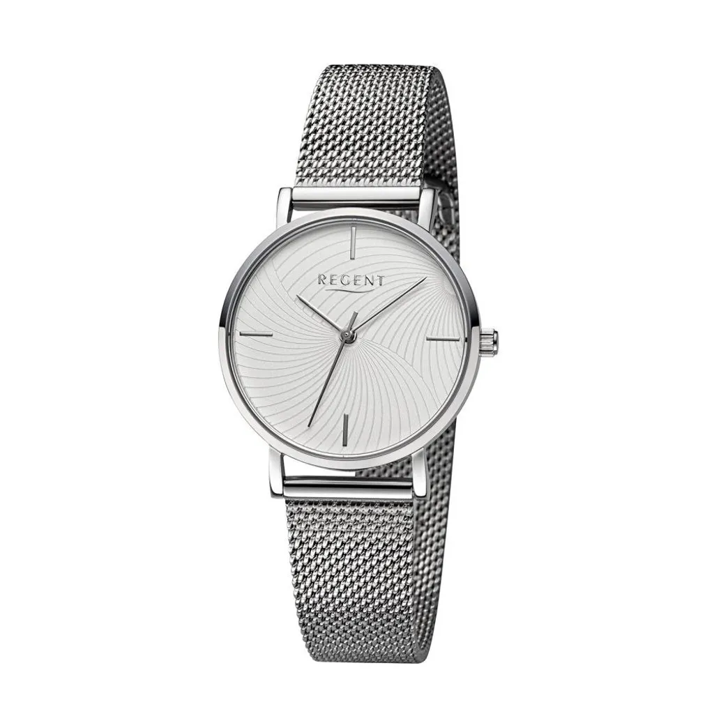 Regent montre Femme BA-748 avec bracelet cuir noir et cadran blanc épuré