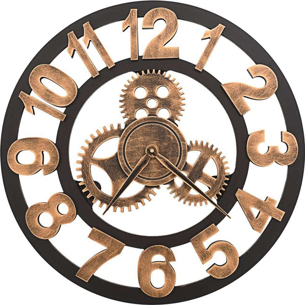 vidaXL Orologio da parete in metallo 58 cm dorato e nero Immagine del prodotto 