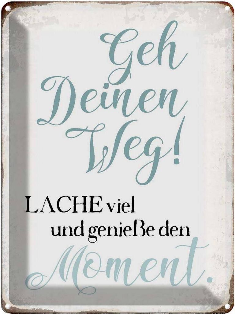 vianmo Blechschild 40x30 cm geh deinen Weg genieße Moment Spruch Zitat