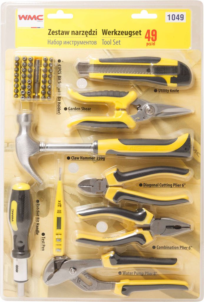 WMC Tools Heimwerker Werkzeugset 49-teilig Werkzeugsatz Produktbild 