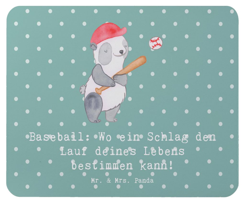 Mr. & Mrs. Panda Mouse Pad Baseball Schlag - Meeresbrise - Geschenk, Adrenalin, amerikanischer Nationalsport, Teamsport, Sportler, Mauspad, Spiel, ...