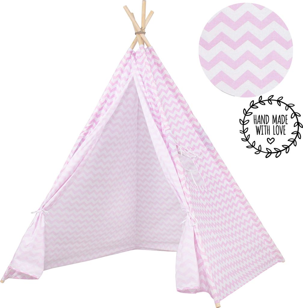Tipi Kinder Zelt Wigwam zelt Spielzelt Spielhaus Baumwolle 160x120x10 cm