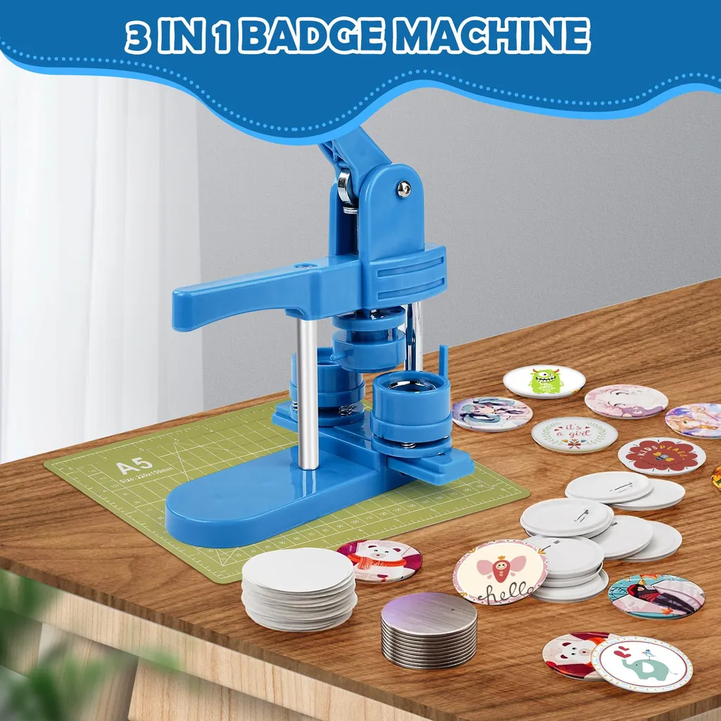 Machine à badges avec 3 moules interchangeables et kit de 300 composants - 4