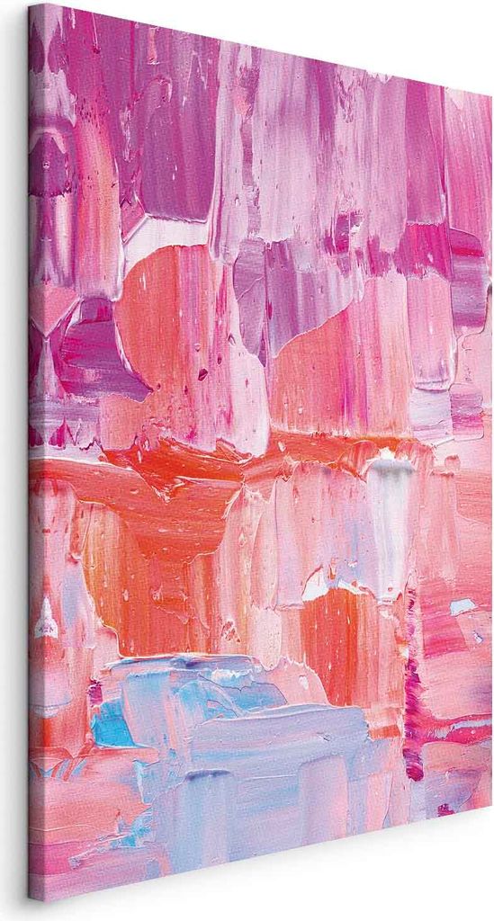 Vlies Leinwandbild - Colorful Contrasts - Energetic Color Transitions in Shades of Pink 40x60 cm Abstrakt a-B-10126-b-a