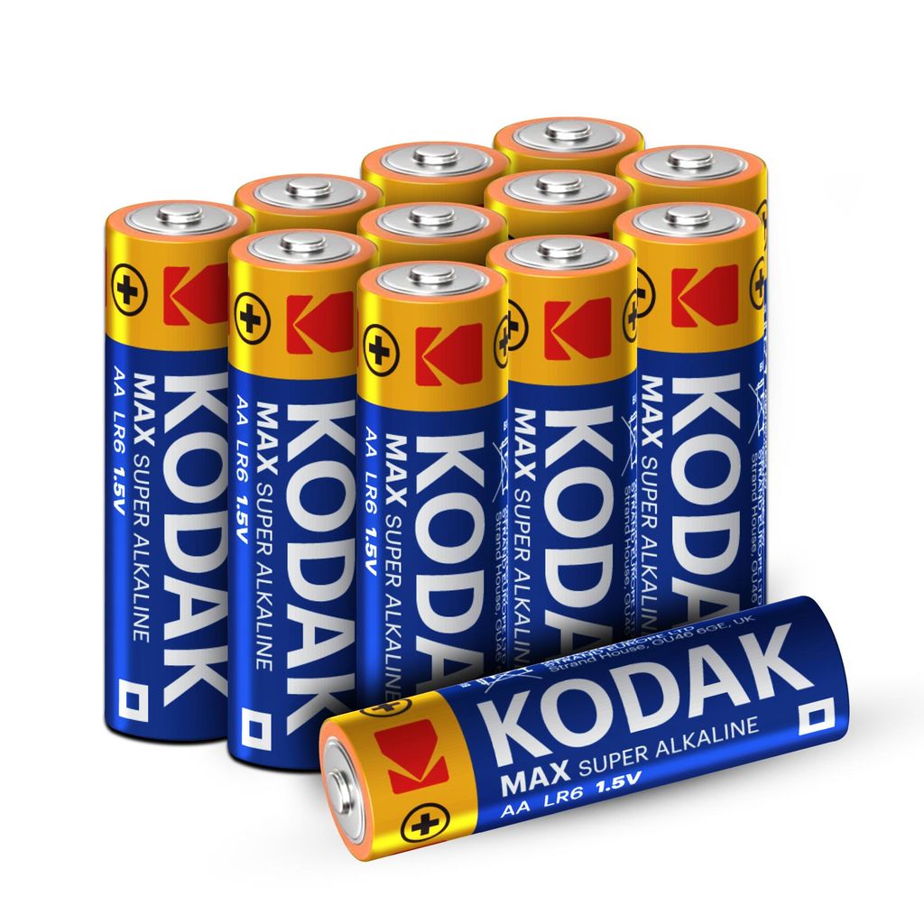Kodak Max Super Alkaline AA Batterien, 12er Pack, LR6, leistungsstark & langanhaltende Dauer, 1,5V