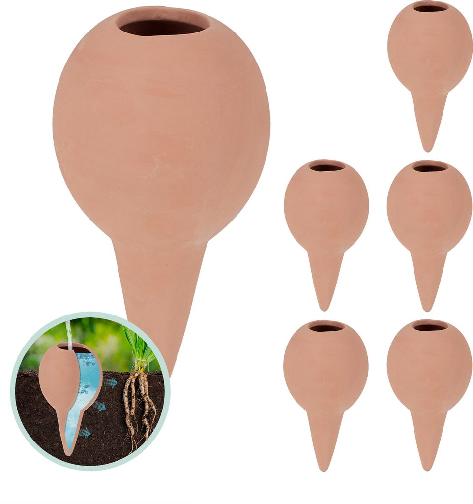Relaxdays Tonkegel Bewässerung, 6er Set, Gießkugel für Produktbild 