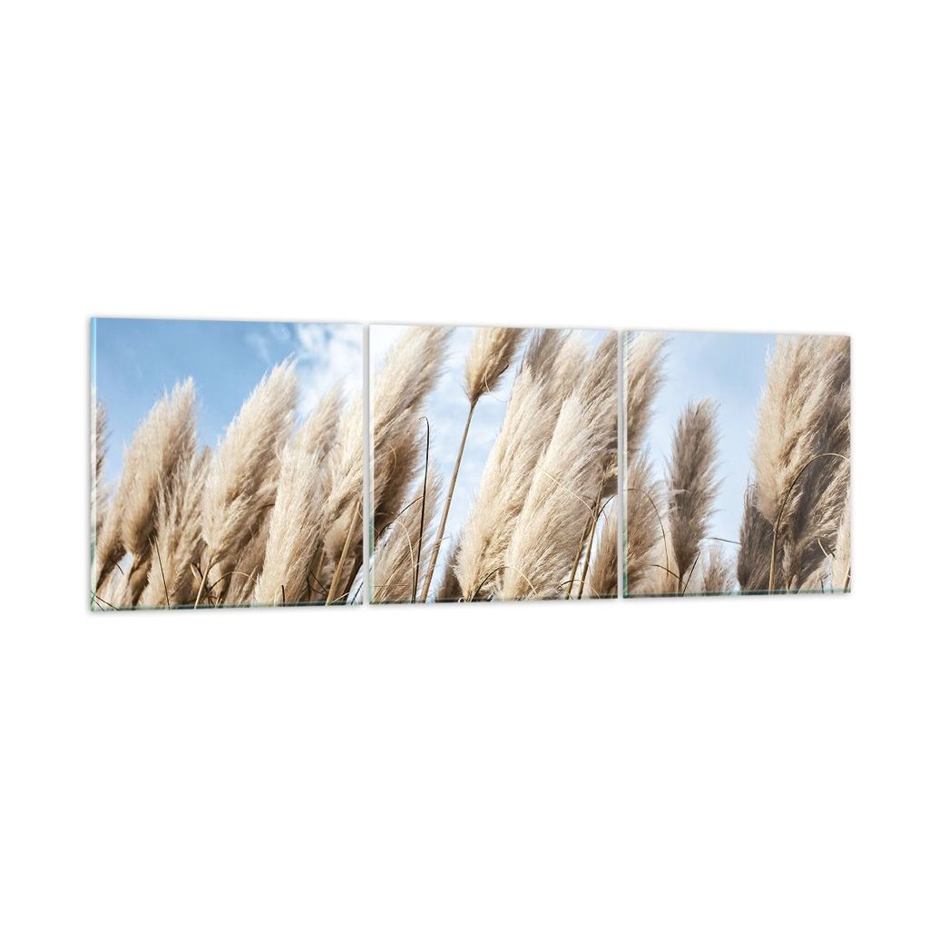 Bilder auf glas - 3 Teile - Stock Himmel Boho - 150x50cm - Glasbilder - Wandbilder - Bilder - zum Aufhängen bereit - Wanddekoration aus Glas - Gla...