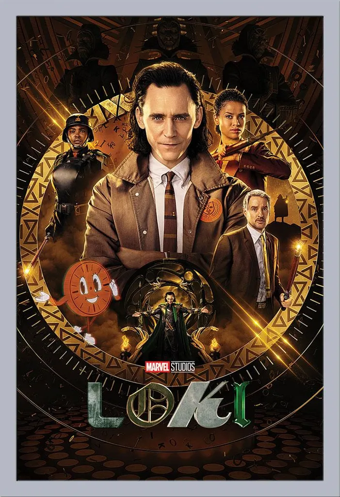 Tableau Marvel Loki Glorious Purpose Encadré Argent en MDF Shinsuke